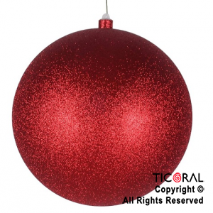 BOLA DE NAVIDAD 15 CM GLITTER ROJO x 1